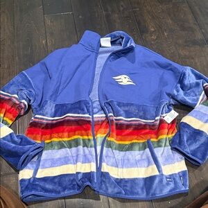 Disney cruise line Alaska zip up Colorful Striped Fleece Jacket
Size XXL. NWT